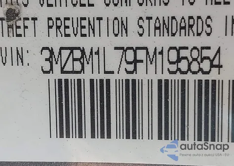 2015 Mazda Mazda3 I Touring z USA, uszkodzony, nr VIN 3MZBM1L79FM195854